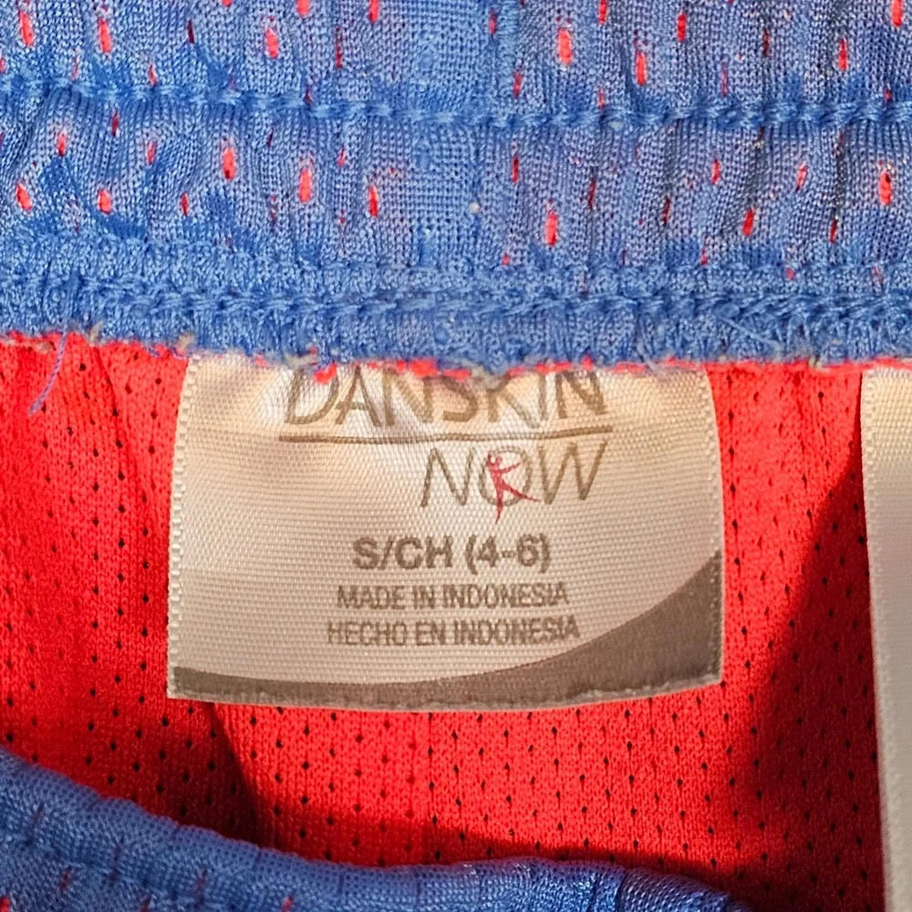 Danskin Now Womens Mesh Athletic Shorts Blue Pink Stripe DL23B-250N Small 4-6‎